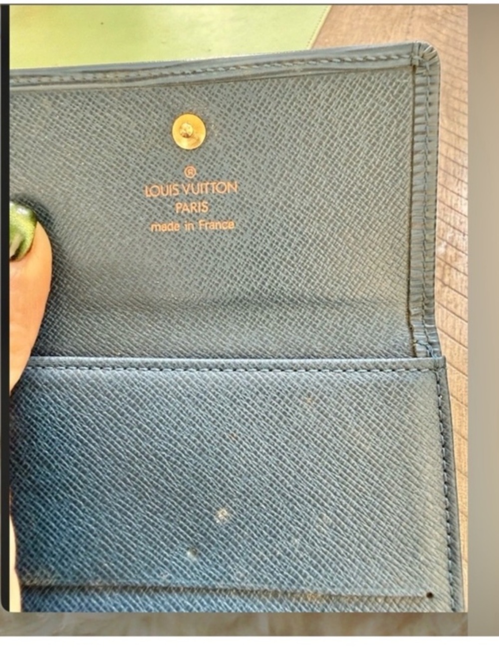 Authentic Louis Vuitton Textured Blue Wallet - Picture 4 of 8